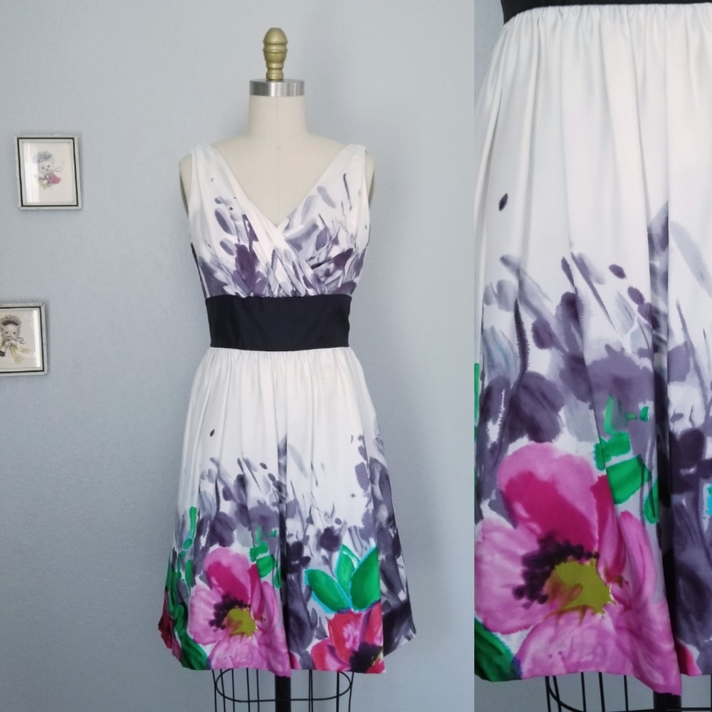 Suzi chin for maggy botique silk floral dress